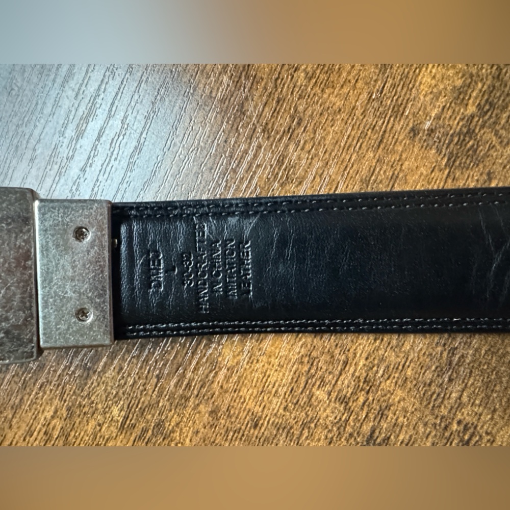 Tommy Hilfiger Genuine Leather Black Brown Reversible Belt Size 30-32 - Picture 9 of 15